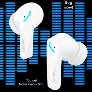 Casti wireless Lenovo Bluetooth 5.3, for Gaming Dual Mode, Low Latency, HD Calls, Ergonomic Design albe - Img 6