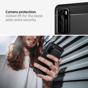 Husa Huawei P40 - Spigen Rugged Armor -Neagra - Img 8