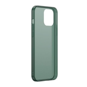 Husa iPhone 12 Pro Max -Baseus Frosted Glass Case cu margine flexibila -Dark Green - Img 2