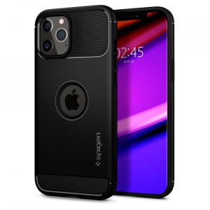 Husa Iphone 12 Pro Max - Spigen Rugged Armor -Neagra - Img 1