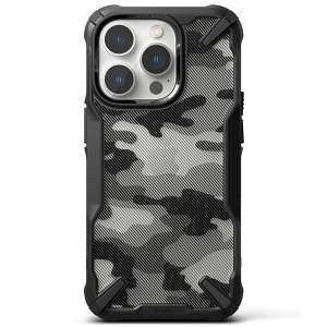 Husa iPhone 14 Pro Max- Ringke Fusion X- Camo Black - Img 2