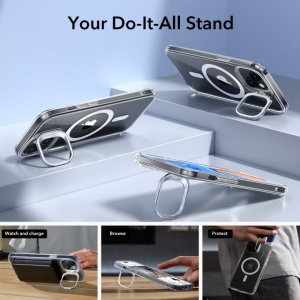 Husa iPhone 15 Plus Classic Kickstand Case cu MagSafe de la ESR - transparenta - Img 6