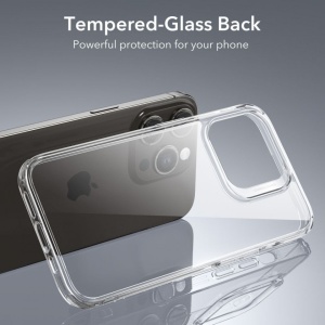 Husa transparenta pentru iPhone 15 Pro Max din sticla securizata de la ESR