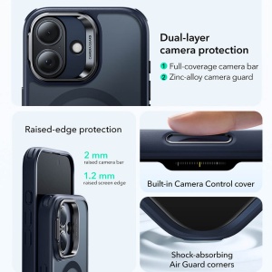 Husa iPhone 17 Classic Hybrid HaloLock Kickstand Frosted Blue - Img 4