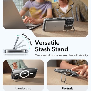 Husa iPhone 17 Classic Hybrid HaloLock Kickstand transparenta - Img 4