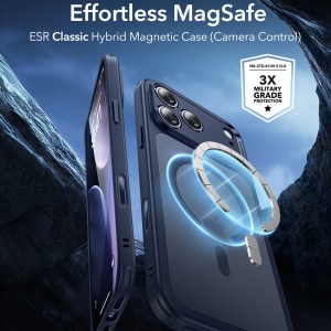 Husa iPhone 17 Pro Max Classic Hybrid HaloLock cu MagSafe de la ESR Frosted Blue - Img 5