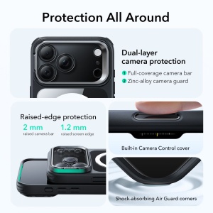 Husa iPhone 17 Pro Max Classic Hybrid HaloLock Kickstand cu MagSafe de la ESR transparenta / negru - Img 3