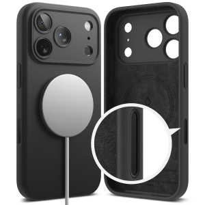 Husa iPhone 17 Pro Max Ringke Silicone Magnetic Magsafe Neagra - Img 2