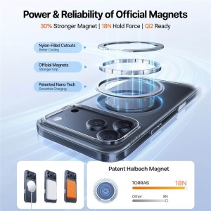 Husa iPhone 17 Pro Max Torras Ostand Pro MagSafe transparenta - Img 3