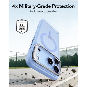 Husă iPhone 18 Pro Max - ESR Classic Hybrid HaloLock Kickstand - Frosted Light Blue - Img 5