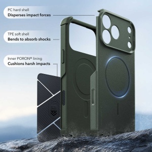 Husă iPhone 18 Pro Max - ESR Cyber HaloLock - Olive Green - Img 4