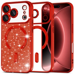 Husă iPhone 18 Pro Max - Techsuit Luxury Glitter - Red