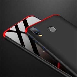 Husa Samsung Galaxy A40 -GKK 360 Front and Back Case Full Body Cover- Negru cu Rosu - Img 5