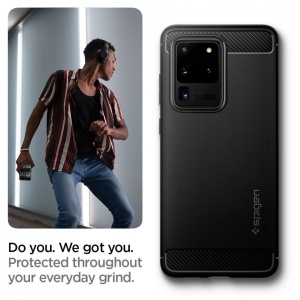 Husa Samsung Galaxy S20 Ultra - Spigen Rugged Armor -Neagra - Img 5
