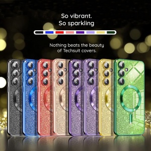 Husa Samsung Galaxy S25 Plus Luxury Glitter MagSafe albastru deschis - Img 2