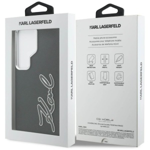 Husa Samsung Galaxy S26 Ultra Karl Lagerfeld Full Wrapped Grained Leather with Signature Resin Logo neagra - Img 6