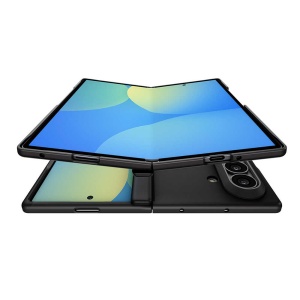 Margini suprainaltate pentru protectie camere foto husa neagra Spigen Z Fold8 Ultra