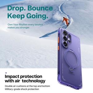 Husă Samsung S26 Ultra Torras Ostand Spin Air Series – Kickstand 360°, mov - Img 5