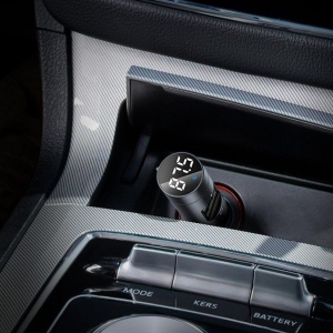 Incarcator auto Baseus - Energy Column Bluetooth FM Transmitter MP3 Car Charger Dual USB-A, 3.1A with LED Display - Img 5