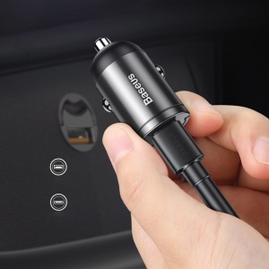 Incarcator auto Baseus Tiny Star Mini cu incarcare rapida USB Port 30W-gri - Img 4
