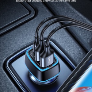 Incarcator auto Usams Car Charger C24 Tripple Port : 2xUSB-A, 1xType-C, PD, 80W, 3.25A - Img 5