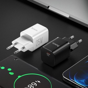 Incarcator priza HOCO N19 Rigorous USB-C, PD 25W, QC 3.0, 2.77A - Img 3