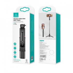 Selfie Stick cu trepied si telecomanda Bluetooth Usams US-ZB256 113cm - Img 3