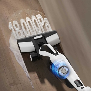 Aspirator vertical Wet & Dry cu spalare Deerma VX100, 18000Pa, 300W, Autonomie 50 min, Rezervor dublu, Alb - Img 9