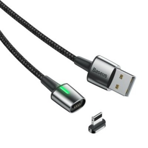 Cablu de date Baseus Zinc magnetic USB/ Lightning 2.4A 1m black - Img 3
