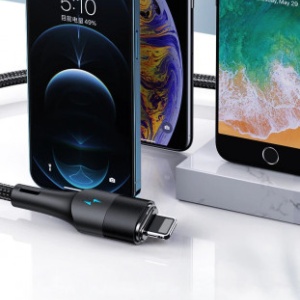 Cablu de date magnetic USAMS Data Cable - Type-C to Lightning 20W + Type-C 60W, PD, Fast Charging , 1.2m - Img 5