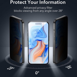 Folie sticla privacy pentru iPhone 15 ESR Screen Shield - Img 5
