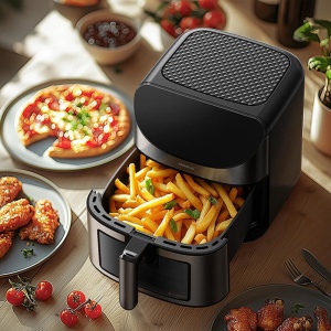 Friteuză cu Aer Cald Deerma KZ150W, Air Fryer 1700W, Bol XXL 8L, Convecție 3D, Touch, Negru - Img 7