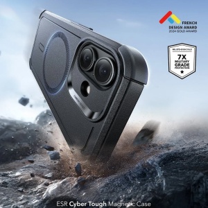 HHusa iPhone 17 ESR Cyber Armor Halolock neagra - Img 2