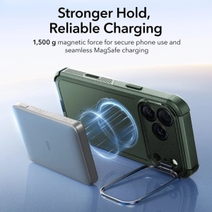HHusa iPhone 17 Pro Max ESR Cyber Armor Kickstand verde inchis - Img 6