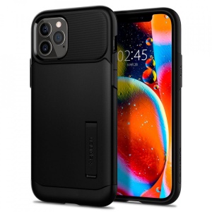 Husa Iphone 12 PRO / Iphone 12 -Spigen Slim Armor - Black - Img 1