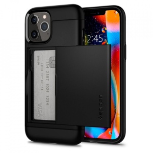 Husa Iphone 12 Pro Max -Spigen Slim Armor CS Neagra - Img 1