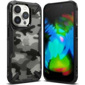 Husa iPhone 14 Pro Max- Ringke Fusion X- Camo Black - Img 1