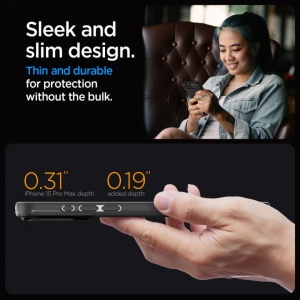 Husa iPhone 15 Pro Max Spigen Optik Armor Magsafe Neagra - Img 6