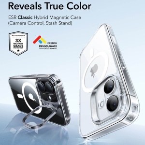Husa iPhone 17 Classic Hybrid HaloLock Kickstand transparenta - Img 5