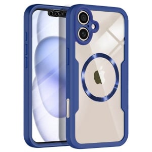 Husa iPhone 17 ColorVerse 360 + Screen Protector transparenta/ albastru Magsafe - Img 1