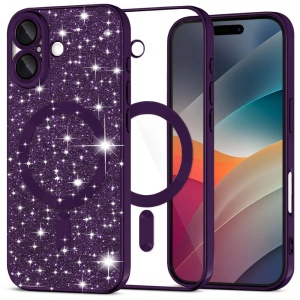 Husa iPhone 17 Luxury Glitter MagSafe Deep Purple