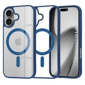 Husa iPhone 17 Magsafe Pro transparenta / albastru Techsuit