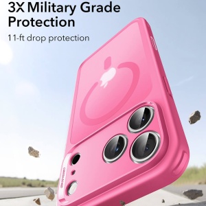Husa iPhone 17 Pro Max Classic Hybrid HaloLock cu MagSafe de la ESR Frosted Pink - Img 2