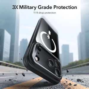 Husa iPhone 17 Pro Max Classic Hybrid HaloLock Kickstand cu MagSafe de la ESR transparenta / negru - Img 4