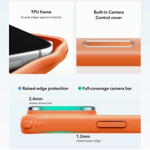 Husă iPhone 18 Pro ESR Classic Hybrid HaloLock Kickstand Frosted Orange - Img 5