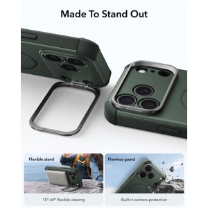 Husă iPhone 18 Pro ESR Cyber Armor Kickstand Olive Green - Img 4