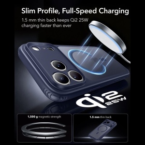 Husă iPhone 18 Pro Max - ESR Classic Hybrid HaloLock - Frosted Blue - Img 5