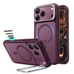Husă iPhone 18 Pro Max - ESR Classic Hybrid HaloLock Kickstand - Frosted Deep Burgundy