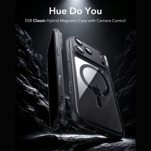 Husă iPhone 18 Pro Max - ESR Classic Hybrid si folie inclusa - Clear Black - Img 2