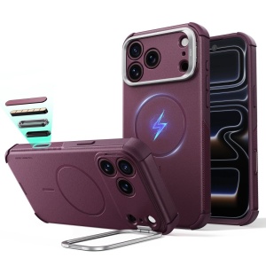 Husă iPhone 18 Pro Max - ESR Cyber Armor Kickstand - Frosted Deep Burgundy